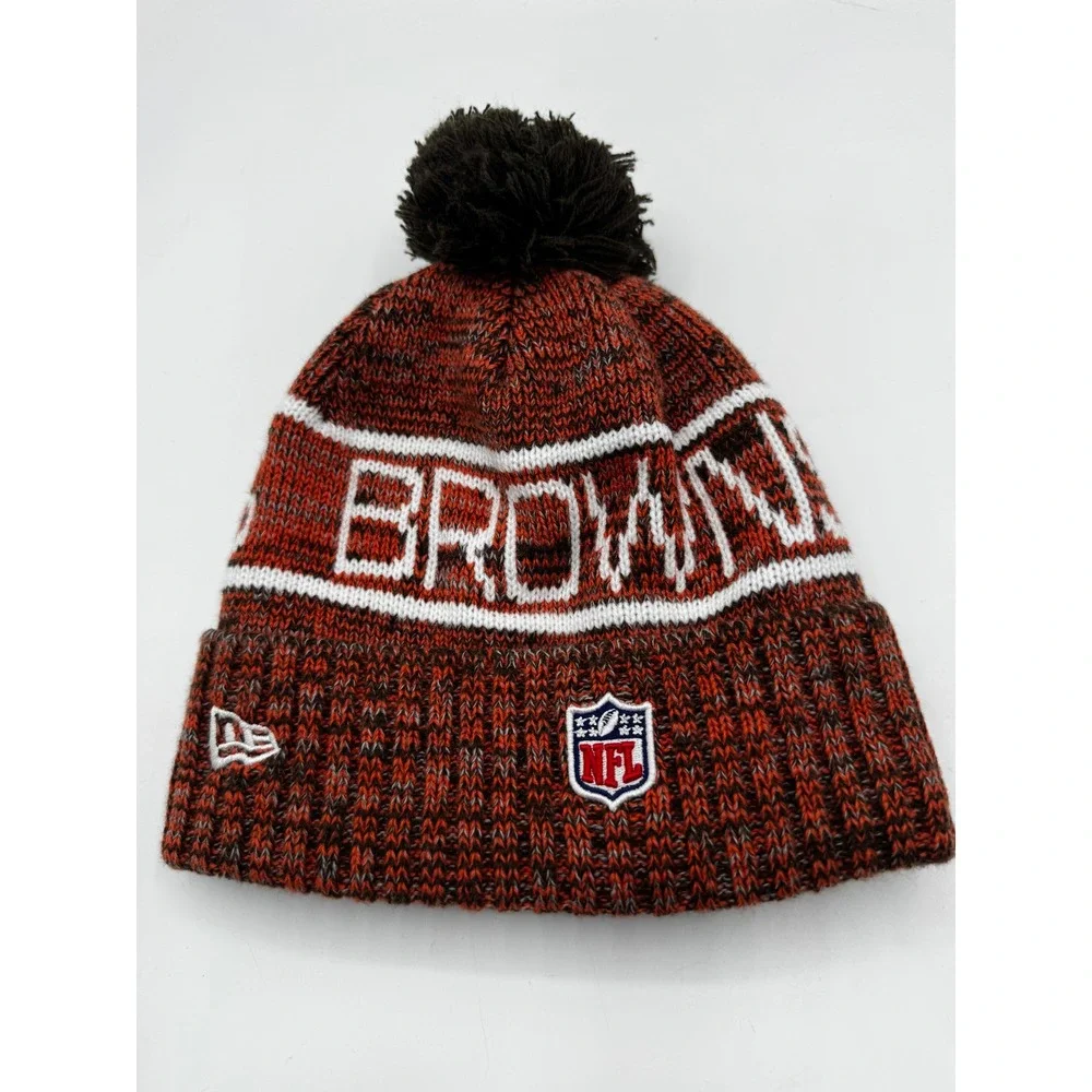 Cleveland Browns Sideline Collection Brown Knit Beanie New Era Men's OSFM New